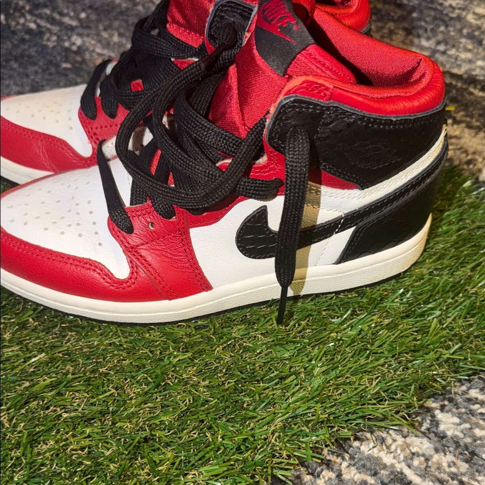 Red and Black High-Top Sneakers